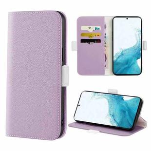 For Samsung Galaxy S22+ 5G Candy Color Litchi Texture Leather Phone Case(Light Purple)