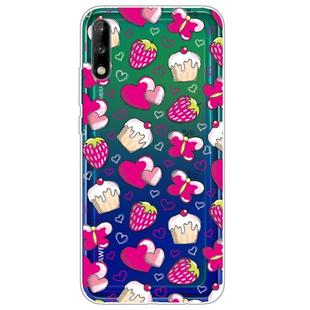 For Huawei Enjoy 10 Lucency Painted TPU Protective Case(Strawberry Cake)