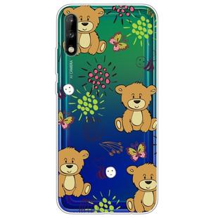 For Huawei Enjoy 10 Lucency Painted TPU Protective Case(Brown Bear)