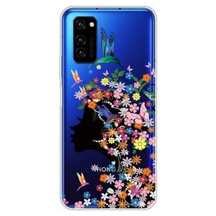 For Huawei Honor V30 Lucency Painted TPU Protective Case(Flower Girl)