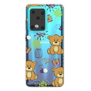 For Galaxy S20 Ultra Lucency Painted TPU Protective Case(Brown Bear)