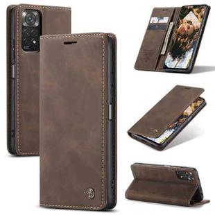 For Xiaomi Redmi Note 11 4G/Note 11S Global CaseMe 013 Multifunctional Horizontal Flip Leather Phone Case(Coffee)