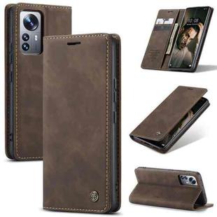 For Xiaomi 12 Pro CaseMe 013 Multifunctional Horizontal Flip Leather Phone Case(Coffee)