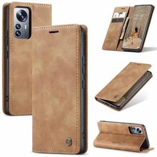 For Xiaomi 12 Pro CaseMe 013 Multifunctional Horizontal Flip Leather Phone Case(Brown)