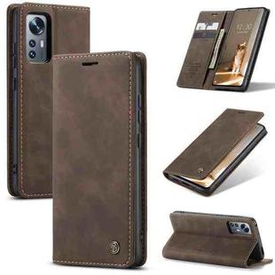 For Xiaomi 12/12X CaseMe 013 Multifunctional Horizontal Flip Leather Phone Case(Coffee)