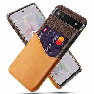 For Google Pixel 6a Cloth Texture Card Slot PC Leather Phone Case(Orange)