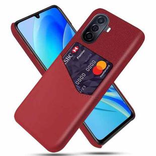 For Huawei Enjoy 50 Cloth Texture Card Slot PC Leather Phone Case(Red)