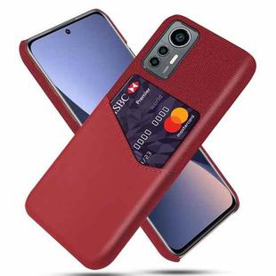 For Xiaomi 12 Lite Eurasian Cloth Texture Card Slot PC Leather Phone Case(Red)