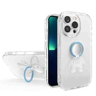 For iPhone 11 Pro Astronaut Ring Holder Transparent Phone Case (Sierra Blue)