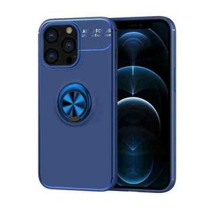 Metal Ring Holder TPU Phone Case For iPhone 14 Pro Max(Blue)