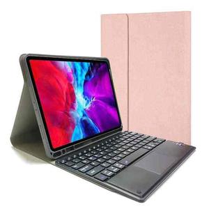 RK11C Detachable Touch Bluetooth Keyboard TPU Horizontal Flip Leather Tablet Case for iPad Pro 11 2020 / 2018 with Holder & Pen Slot(Rose Gold)