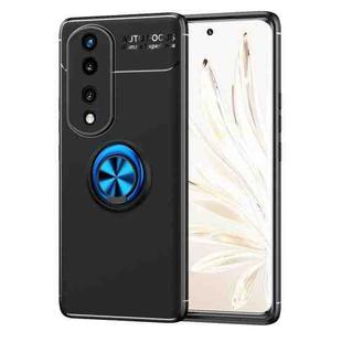 For Honor 70 Pro Metal Ring Holder TPU Phone Case(Black+Blue)