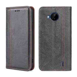 For Nokia C20 Plus Grid Texture Magnetic Flip Leather Phone Case(Grey)