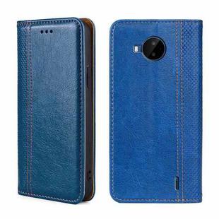 For Nokia C20 Plus Grid Texture Magnetic Flip Leather Phone Case(Blue)
