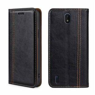 For Nokia C01 Plus/C1 2nd Editon Grid Texture Magnetic Flip Leather Phone Case(Black)