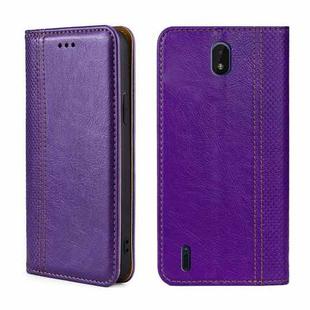 For Nokia C01 Plus/C1 2nd Editon Grid Texture Magnetic Flip Leather Phone Case(Purple)