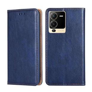 For vivo S15 5G Gloss Oil Solid Color Magnetic Leather Phone Case(Blue)