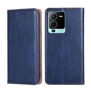 For vivo S15 Pro 5G Gloss Oil Solid Color Magnetic Leather Phone Case(Blue)