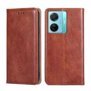 For vivo S15e 5G / T1 Snapdragon 778G Gloss Oil Solid Color Magnetic Leather Phone Case(Brown)