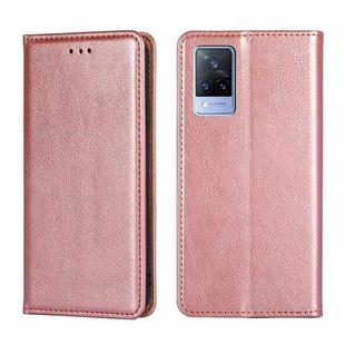 For vivo V21 5G / 4G Gloss Oil Solid Color Magnetic Leather Phone Case(Rose Gold)