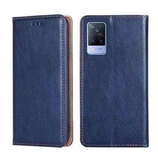For vivo V21 5G / 4G Gloss Oil Solid Color Magnetic Leather Phone Case(Blue)