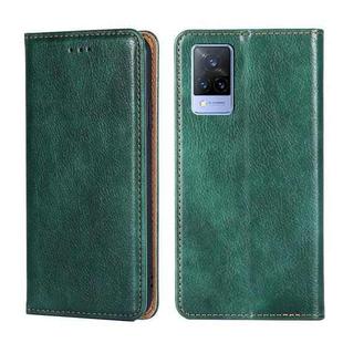 For vivo V21 5G / 4G Gloss Oil Solid Color Magnetic Leather Phone Case(Green)