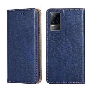 For vivo V21e 4G / Y73 2021 Gloss Oil Solid Color Magnetic Leather Phone Case(Blue)