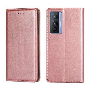 For vivo X70 Gloss Oil Solid Color Magnetic Leather Phone Case(Rose Gold)