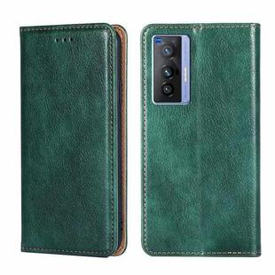 For vivo X70 Gloss Oil Solid Color Magnetic Leather Phone Case(Green)