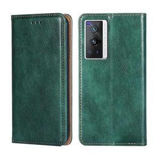 For vivo X70 Pro Gloss Oil Solid Color Magnetic Leather Phone Case(Green)