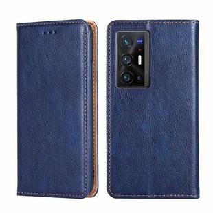 For vivo X70 Pro Plus Gloss Oil Solid Color Magnetic Leather Phone Case(Blue)