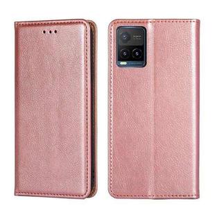 For vivo Y21 / Y21s / Y33s Gloss Oil Solid Color Magnetic Leather Phone Case(Rose Gold)