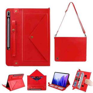 For Samsung Galaxy Tab S7 FE T730/T735 Envelope Solid Color Leather Tablet Case(Red)