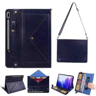 For Samsung Galaxy Tab S7 FE T730/T735 Envelope Solid Color Leather Tablet Case(Blue)
