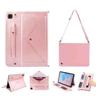 For Samsung Galaxy Tab A8 X200/X205C Envelope Solid Color Leather Tablet Case(Rose Gold)
