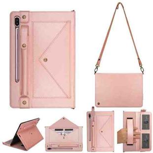 For Samsung Galaxy Tab S6 T860/T865 Envelope Solid Color Leather Tablet Case(Rose Gold)