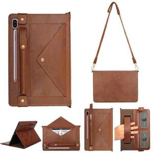 For Samsung Galaxy Tab S6 T860/T865 Envelope Solid Color Leather Tablet Case(Brown)