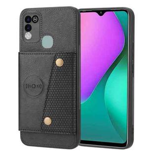 For Infinix Hot 10 Play Double Buckle PU + TPU Shockproof Magnetic Phone Case(Black)