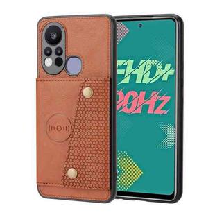 For Infinix Hot 11s Double Buckle PU + TPU Shockproof Magnetic Phone Case(Brown)