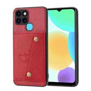 For Infinix Smart 6 Double Buckle PU + TPU Shockproof Magnetic Phone Case(Red)
