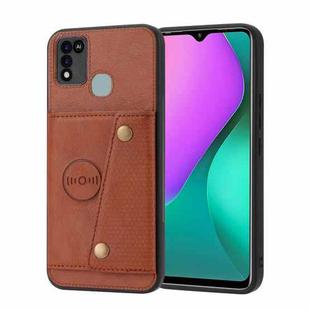 For Infinix Smart 5 Double Buckle PU + TPU Shockproof Magnetic Phone Case(Brown)