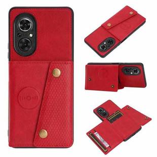 For Huawei Nova 9 SE Double Buckle PU + TPU Shockproof Magnetic Phone Case(Red)