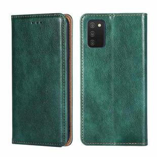 For Samsung Galaxy A03s 164.2mm Gloss Oil Solid Color Magnetic Leather Phone Case(Green)