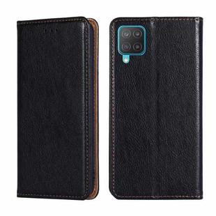 For Samsung Galaxy M12 / F12 Gloss Oil Solid Color Magnetic Leather Phone Case(Black)