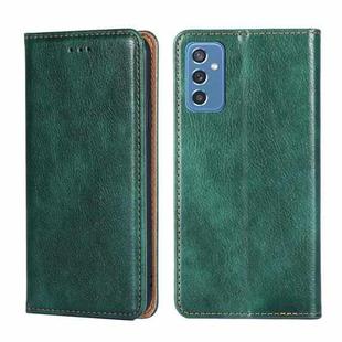 For Samsung Galaxy M52 5G Gloss Oil Solid Color Magnetic Leather Phone Case(Green)