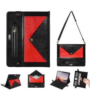 For Microsoft Surface Go 1 / 2 / 3 Envelope Color Matching Leather Tablet Case(Black Red)