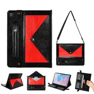 For Samsung Galaxy Tab A7 T500/T505 Envelope Color Matching Leather Tablet Case(Black Red)