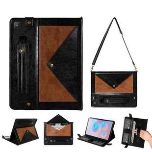 For Samsung Galaxy Tab A7 T500/T505 Envelope Color Matching Leather Tablet Case(Black Brown)