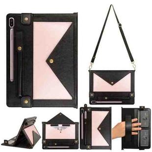 For Samsung Galaxy Tab S6 T860 Envelope Color Matching Leather Tablet Case(Black Rose Gold)