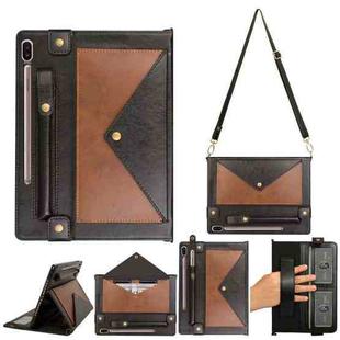 For Samsung Galaxy Tab S6 T860 Envelope Color Matching Leather Tablet Case(Black Brown)
